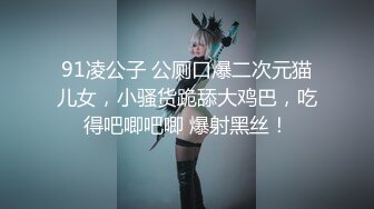 91凌公子 公厕口爆二次元猫儿女，小骚货跪舔大鸡巴，吃得吧唧吧唧 爆射黑丝！